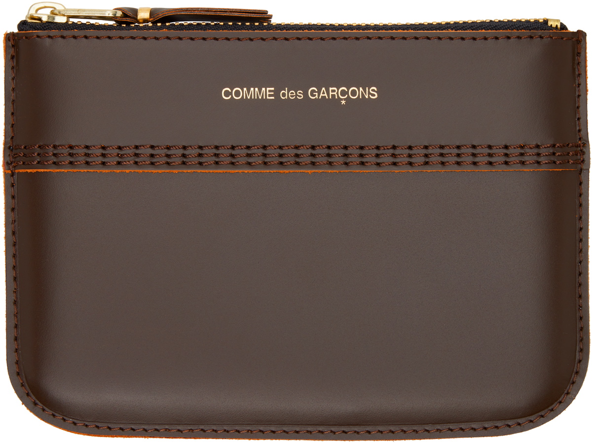 COMME des GARÇONS WALLETS Brown Triple Stitch Pouch
