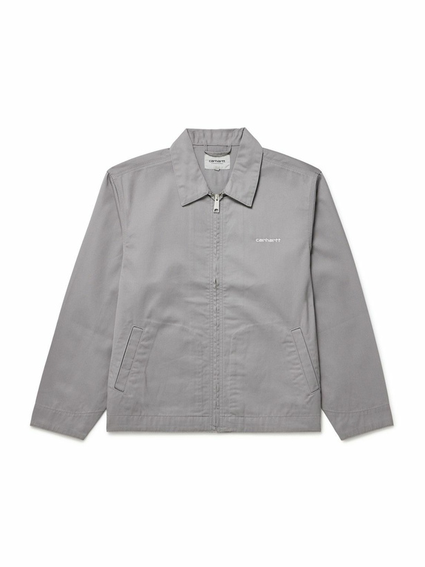 Photo: Carhartt WIP - Module Script Logo-Embroidered Twill Bomber Jacket - Gray