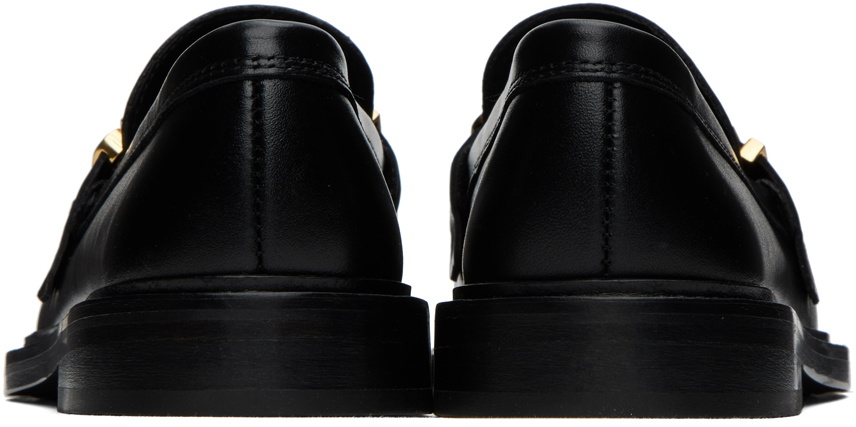 Moschino Black Polished Calfskin Loafers