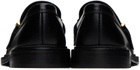Moschino Black Polished Calfskin Loafers
