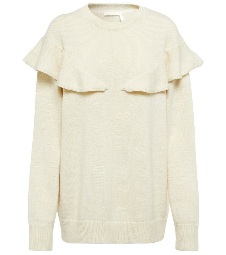 Photo: Chloe - Ruffle-trimmed cashmere sweater