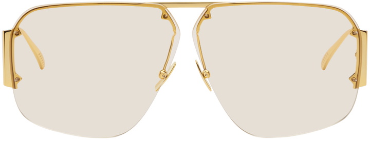 Photo: Bottega Veneta Gold Light Metal Glasses