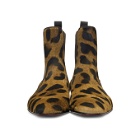 Christian Louboutin Brown Leopard Calf-Hair Roadie Orlato Flat Boots
