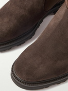 Manolo Blahnik - Tomoso Shearling-Lined Suede Boots - Brown