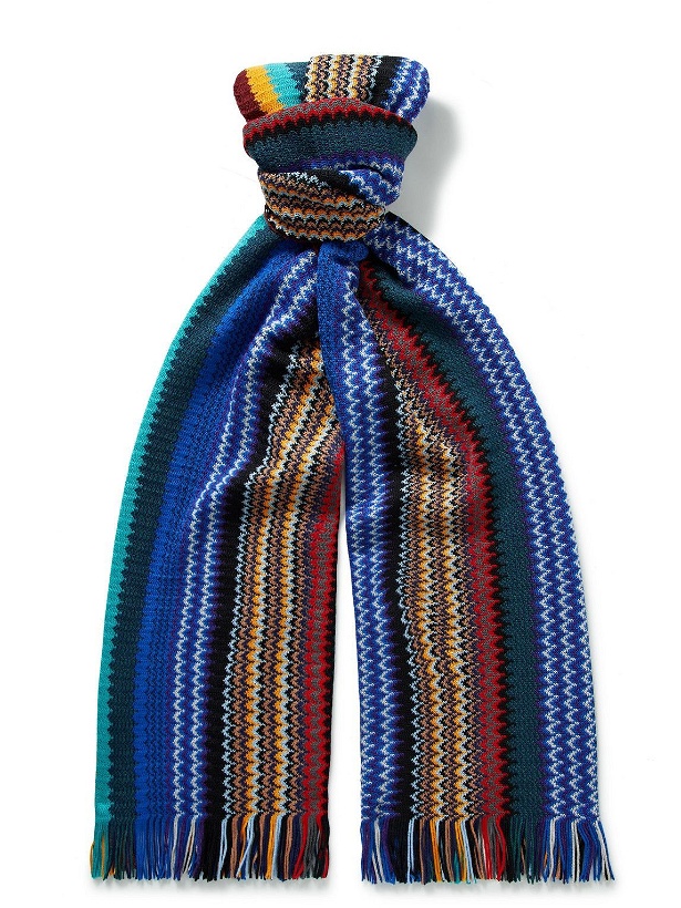 Photo: Missoni - Fringed Crochet-Knit Wool-Blend Scarf