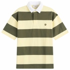 Coperni Women's Striped Polo Top in Green Yellow