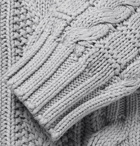 Brunello Cucinelli - Shawl-Collar Cable-Knit Cotton Cardigan - Men - Gray