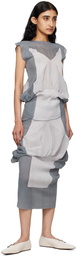 ISSEY MIYAKE Gray Shaped Nude Maxi Skirt