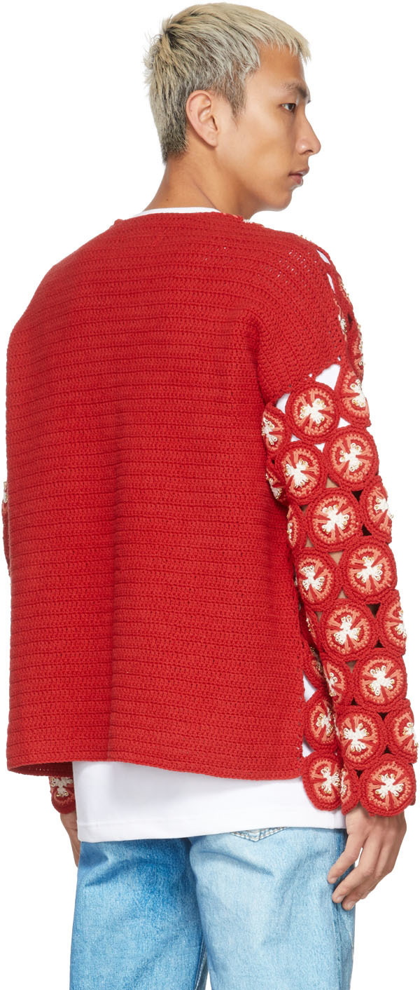 Doublet cropped cotton-blend hoodie - Red