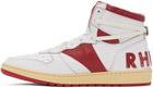 Rhude White & Red Rhecess Hi Sneakers