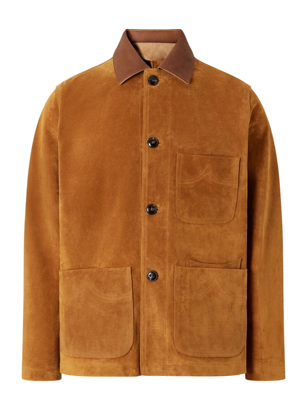 Photo: Fortela - Montana Leather-Trimmed Suede Jacket - Brown