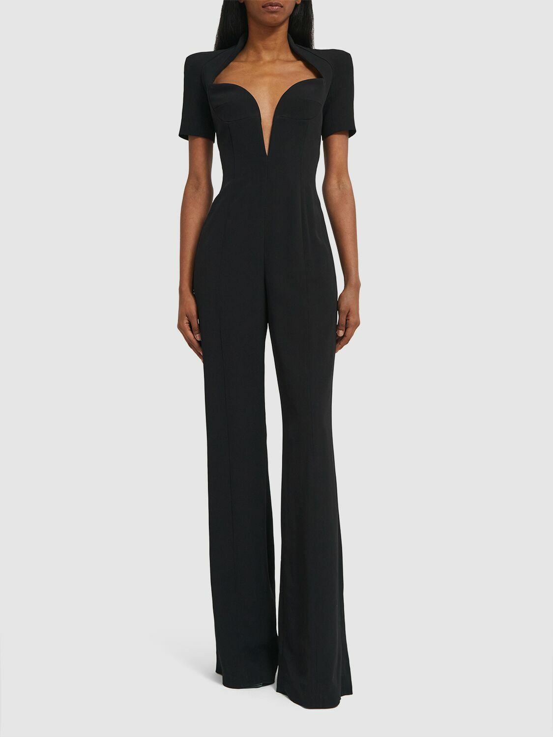 BALMAIN - Open Neck Tailored Crepe Jumpsuit