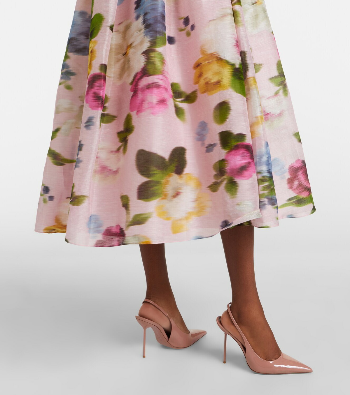 Carolina Herrera Floral linen and silk midi dress