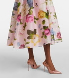 Carolina Herrera Floral linen and silk midi dress