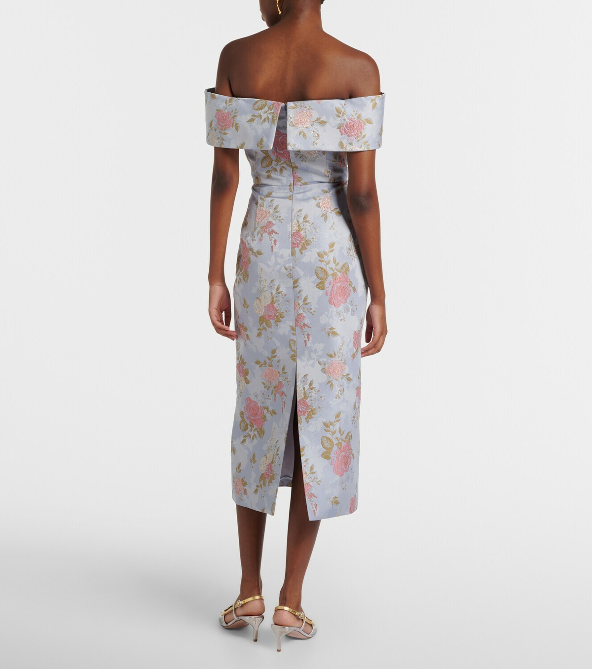 Markarian Gloria floral lamé brocade corset dress