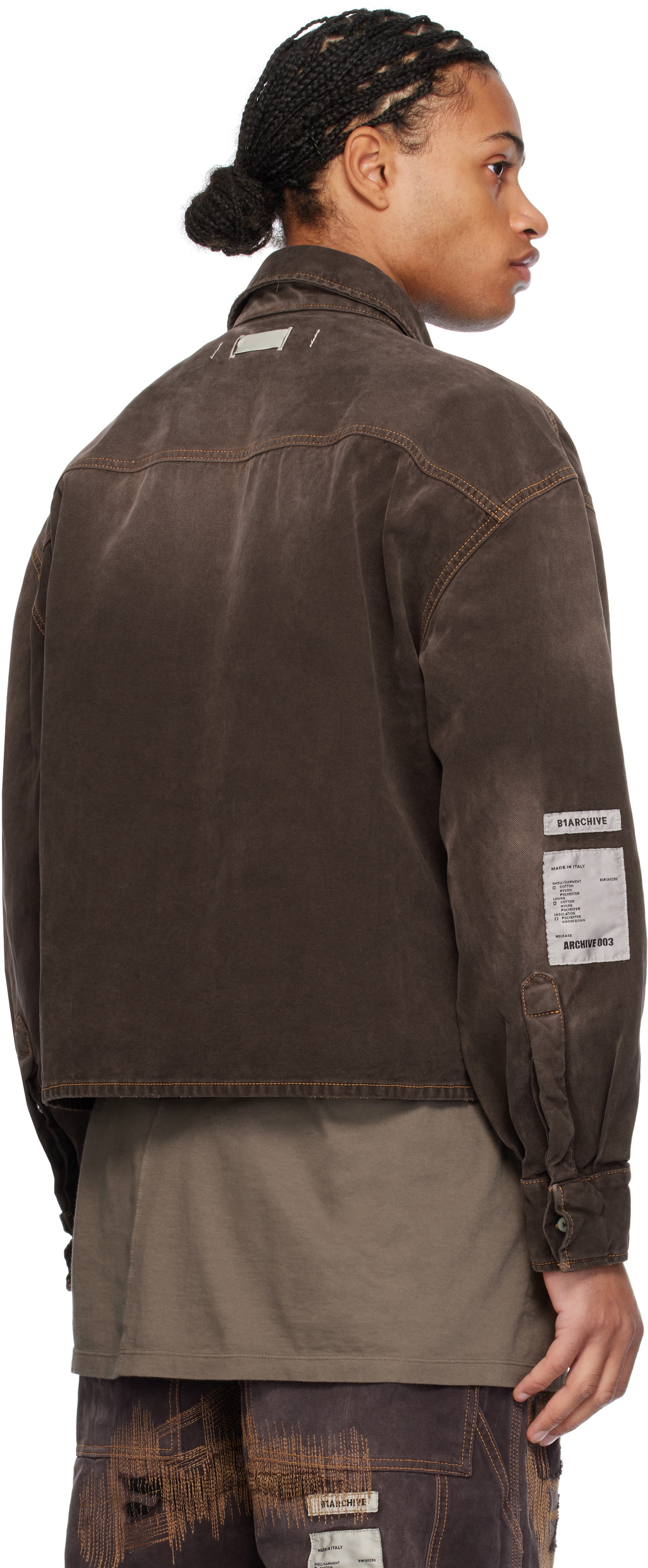 B1ARCHIVE Brown Flap Pocket Denim Shirt