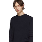 Thom Browne Navy Baby Cable Knit Crewneck Sweater