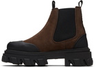GANNI Brown Cleated Low Chelsea Boots