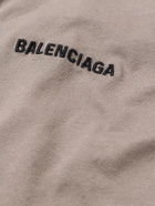 Balenciaga - Logo-Embroidered Cotton-Jersey T-Shirt - Neutrals