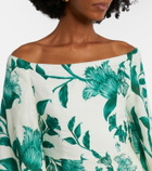 Agua by Agua Bendita Senlis printed off-shoulder linen maxi dress