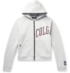 Reese Cooper® - Panelled Printed Loopback and Fleece-Back Cotton-Jersey Zip-Up Hoodie - Gray