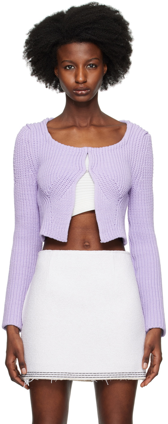 Recto Purple Chunky Cardigan