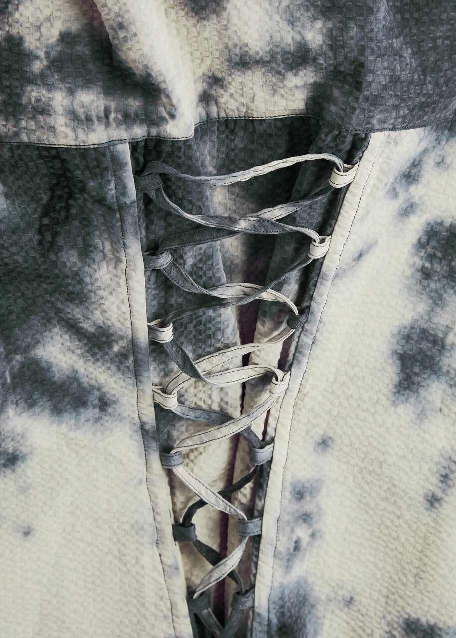 Marques' Almeida Tie-dye Seersucker Shirt Cream