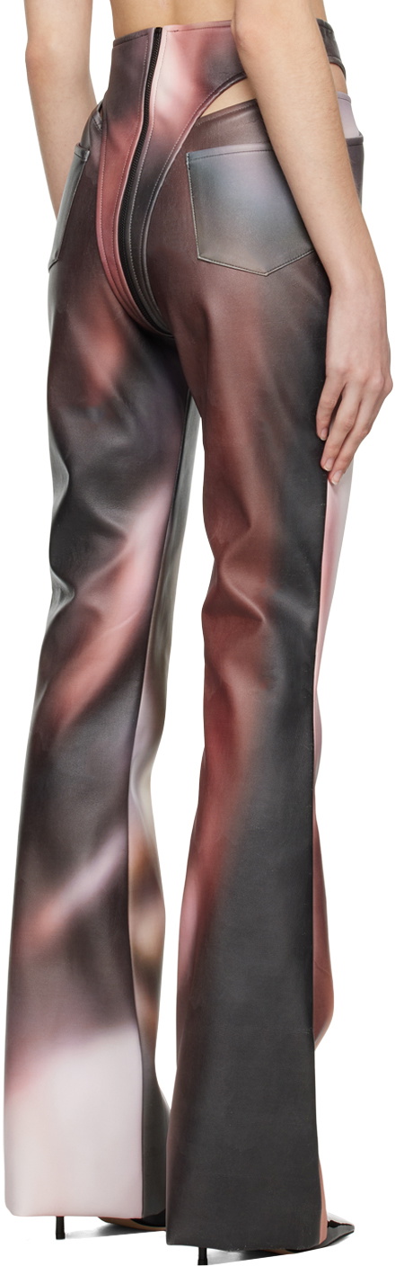 Puppets and Puppets Multicolour Cutout Faux-Leather Trousers