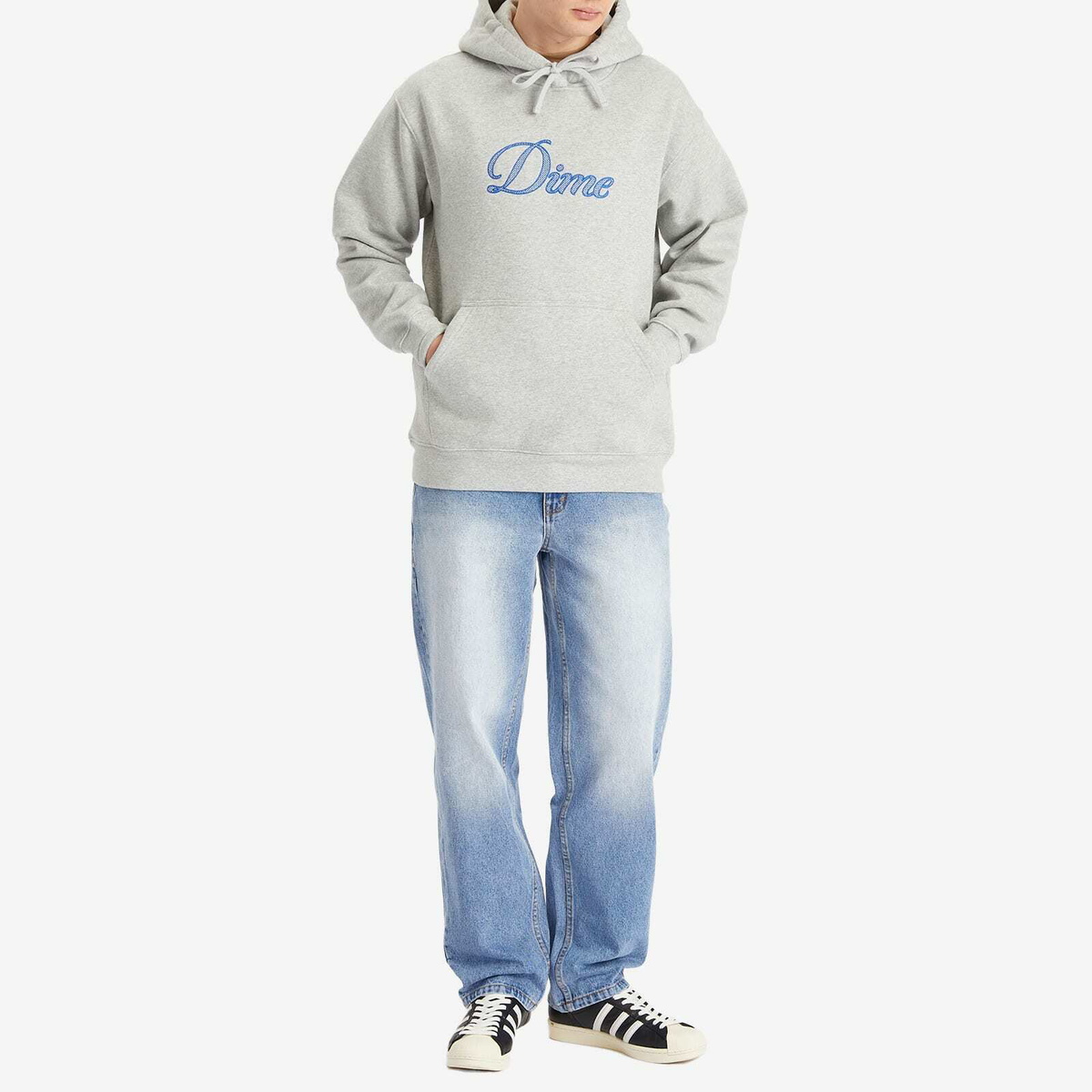 Dime Men's Cursive Logo Hoodie in Heather Gray