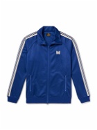 Needles - Webbing-Trimmed Logo-Embroidered Tech-Jersey Track Jacket - Blue