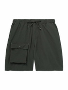 FrizmWORKS - Comfortable Banding Straight-Leg Seersucker Drawstring Cargo Shorts - Gray