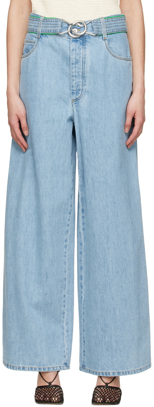 Bottega Veneta Blue Wide Leg Jeans Bottega Veneta