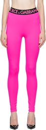 Dolce & Gabbana Pink High-Rise Leggings