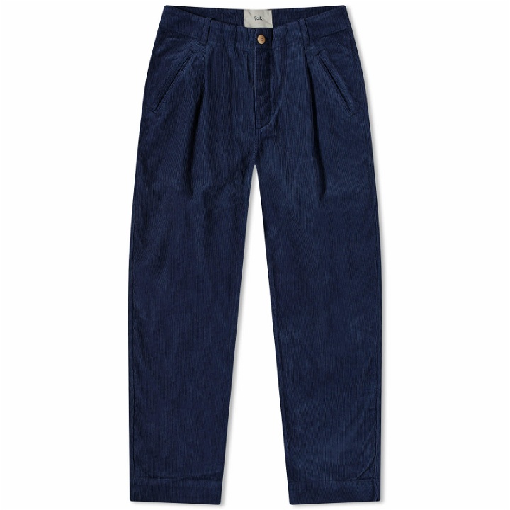 Photo: Folk Men's Cord Assembly Pant in Soft Navy Cord