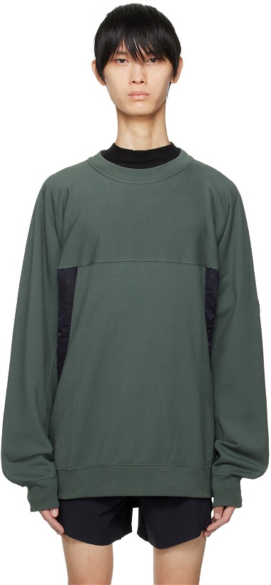 Photo: Y-3 Green Relaxed-Fit Sweatshirt