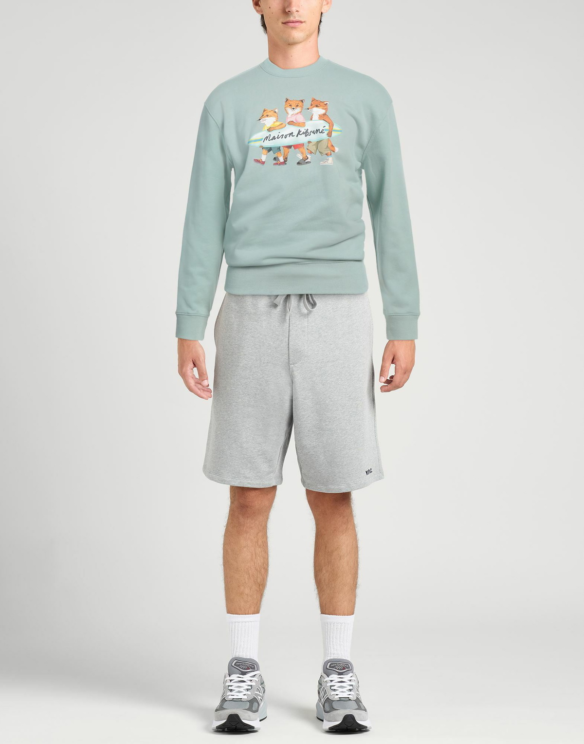 Maison Kitsuné Mens Sweatshirt Light in Green