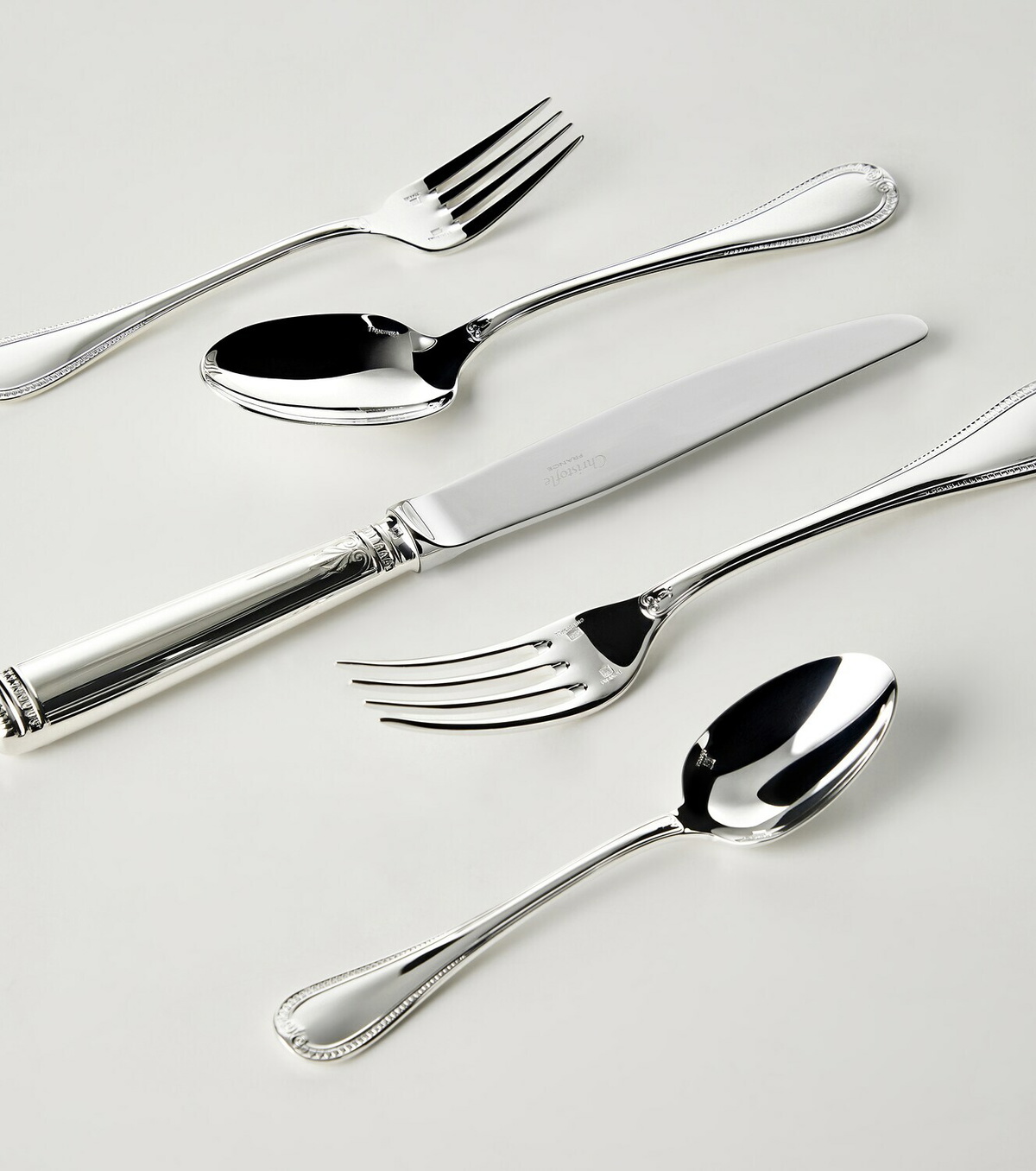 Christofle Malmaison 5-piece silver-plated cutlery set
