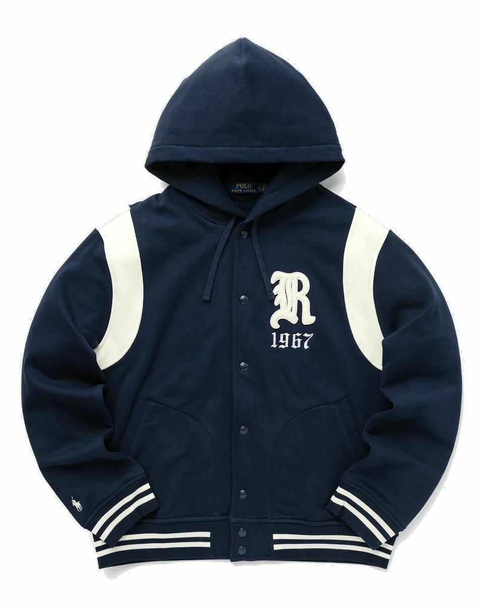 Photo: Polo Ralph Lauren Baseblhoodm1 L/S Hooded Baseball Jacket Blue - Mens - College Jackets/Hoodies/Zippers