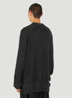 Drop Needle Knit Jumper in Black