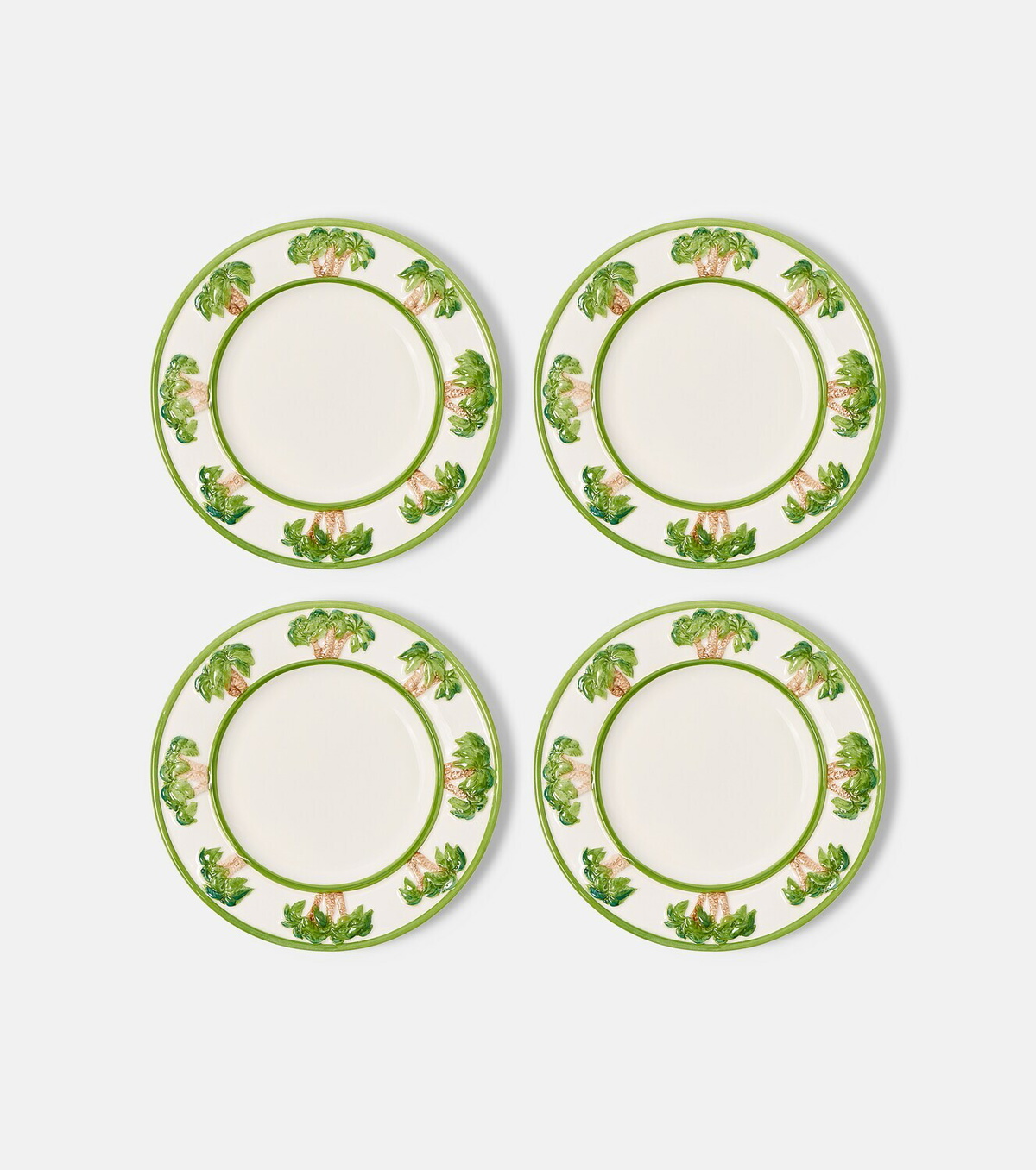 Les-Ottomans Palms set of 4 ceramic dessert plates