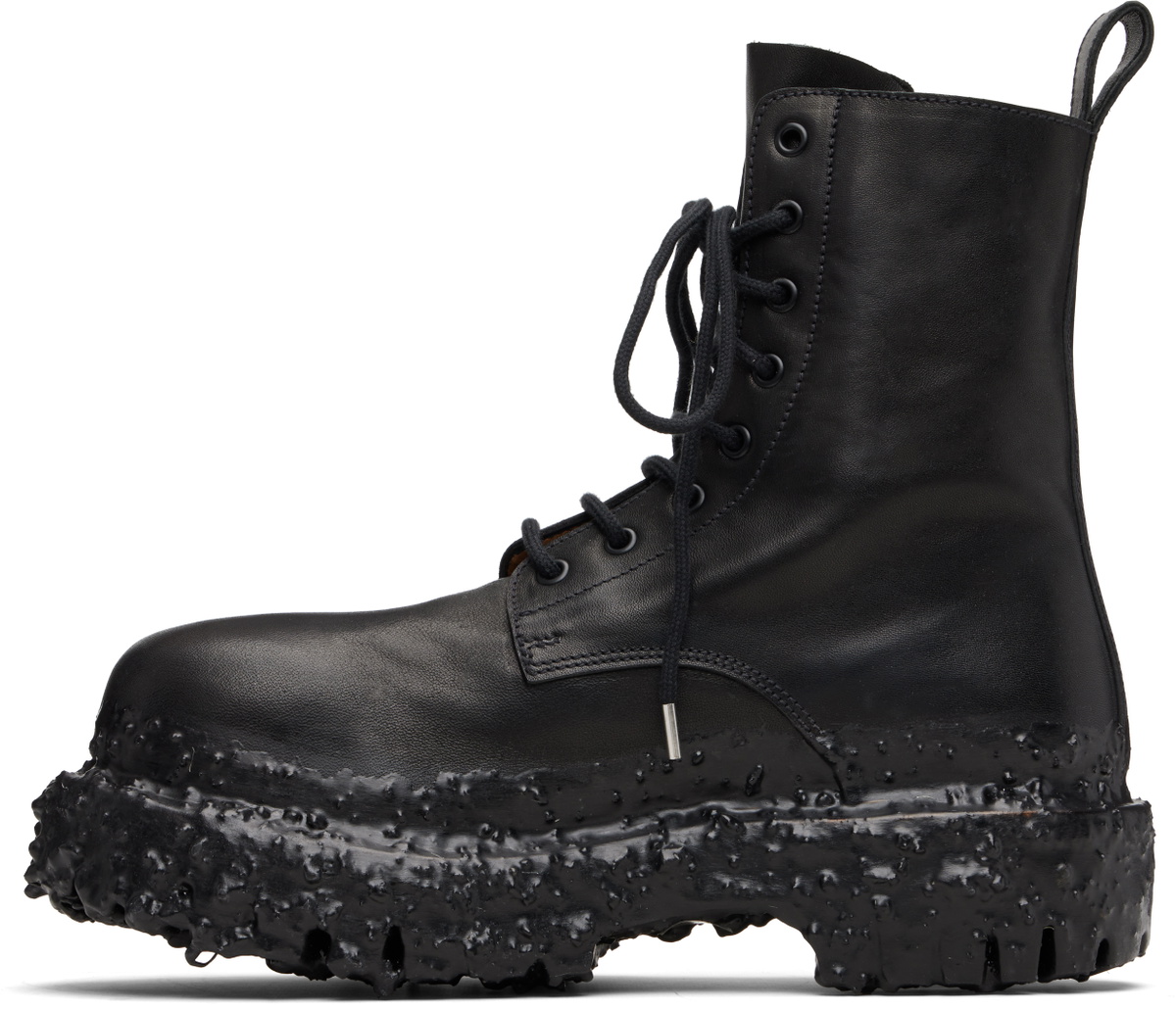A DICIANNOVEVENTITRE Black Octa Combat Boots
