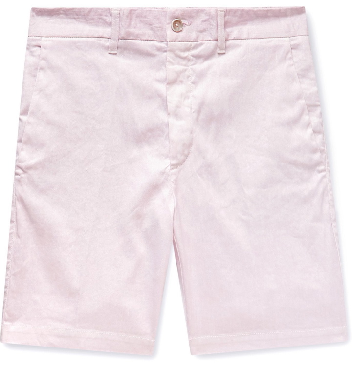 Photo: 120% - Linen-Blend Twill Shorts - Pink