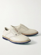 G/FORE - Saddle Gallivanter Pebble-Grain Leather Golf Shoes - White
