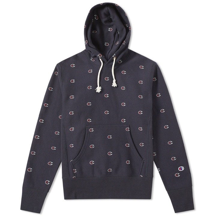 Photo: Champion Reverse Weave All Over Logo Hoody