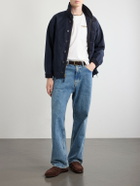 Burberry - Logo-Embroidered Checked Cotton-Jersey T-Shirt - White