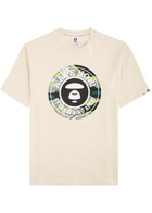 Aape Logo-print Cotton T-shirt Beige