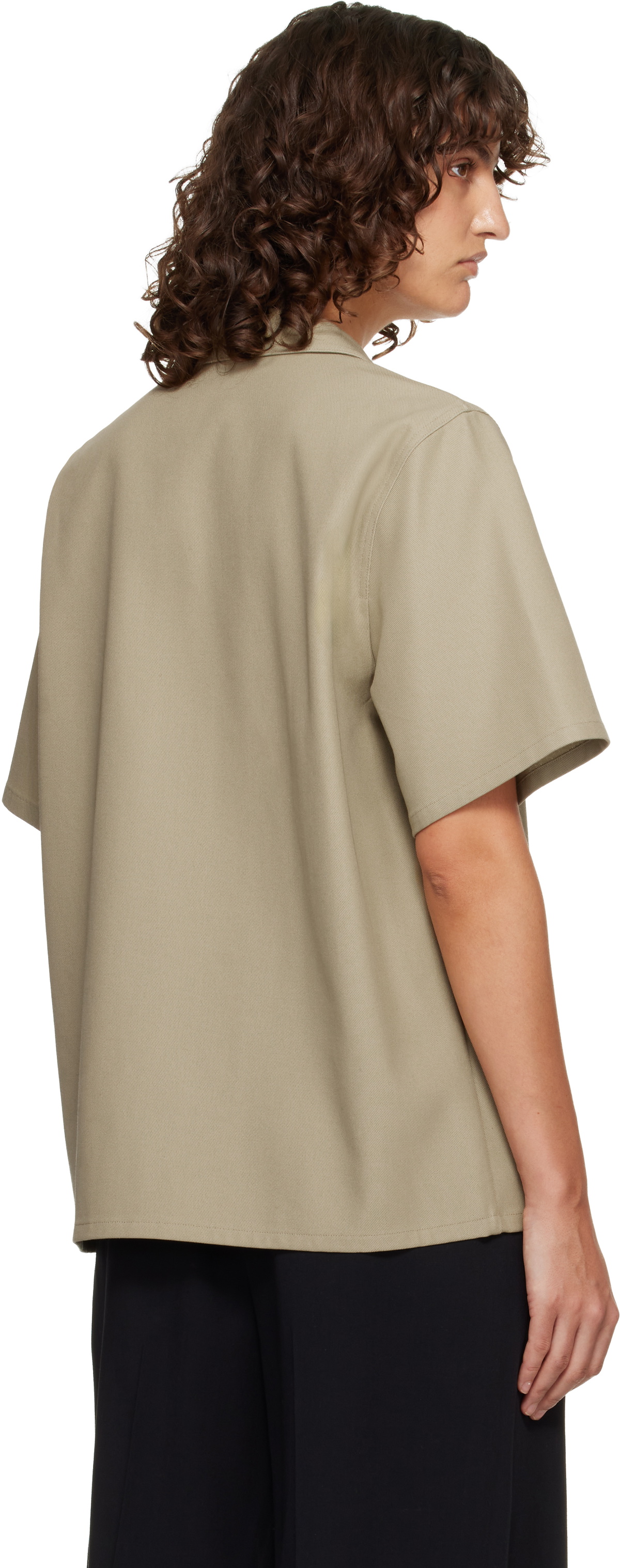 LE17SEPTEMBRE Beige Twill Short Sleeve Shirt