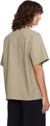 LE17SEPTEMBRE Beige Twill Short Sleeve Shirt