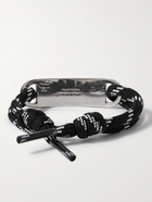 BALENCIAGA - Silver-Plated and Cord Bracelet - Black