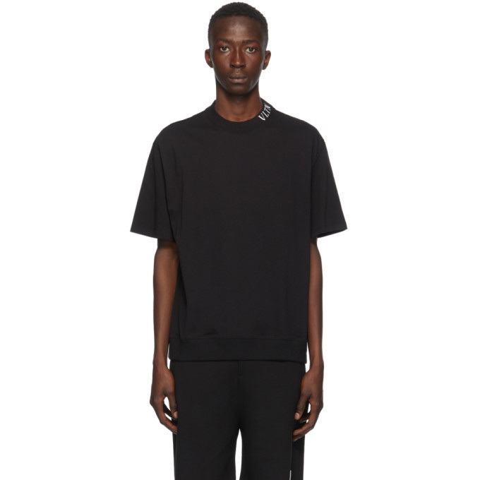 Photo: Valentino Black VLTN Collar T-Shirt